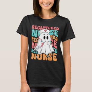 Spooky Registered Nurse Ghost Rn Funny Halloween C T-Shirt