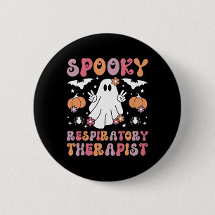Spooky Respiratory Therapist Halloween Respiratory 6 Cm Round Badge