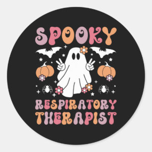 Spooky Respiratory Therapist Halloween Respiratory Classic Round Sticker