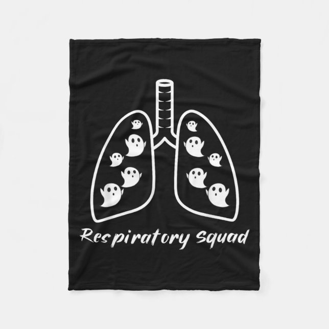 Spooky Respiratory Therapy RT Funny Halloween Fleece Blanket (Front)