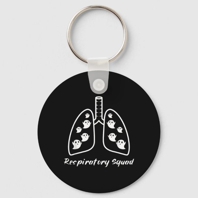 Spooky Respiratory Therapy RT Funny Halloween Key Ring (Front)