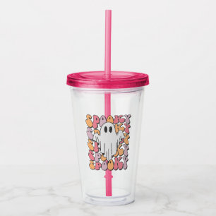 Spooky Retro Ghost Acrylic Tumbler