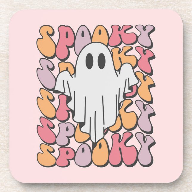 Spooky Retro Ghost Coaster (Front)