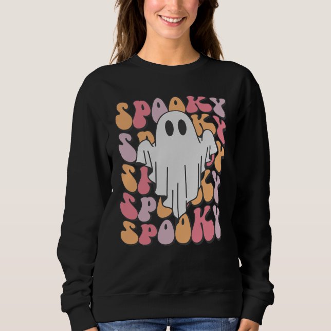 Spooky Retro Ghost Sweatshirt (Front)