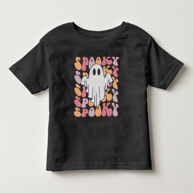 Spooky Retro Ghost Toddler T-Shirt (Front)