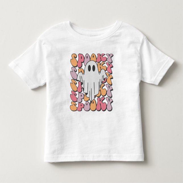 Spooky Retro Ghost Toddler T-Shirt (Front)