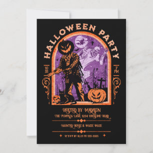 Spooky Retro Ghoul Halloween Invitation