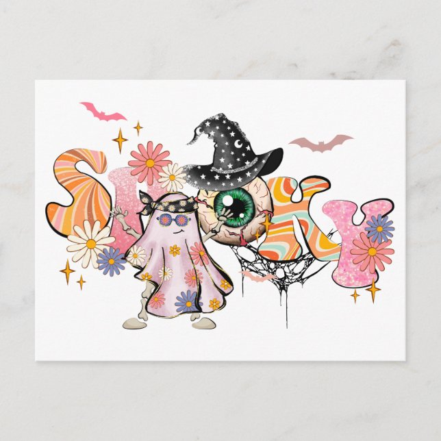 Spooky Retro Halloween Postcard (Front)