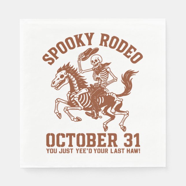 Spooky Rodeo Halloween October 31 Napkin (Front)