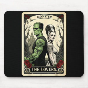 Spooky Romance The Lovers Tarot Cute Halloween Mouse Pad