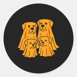 Spooky Rottweiler Halloween Ghost Family Funny Dog Classic Round Sticker