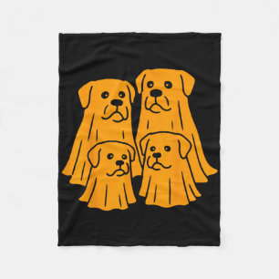 Spooky Rottweiler Halloween Ghost Family Funny Dog Fleece Blanket
