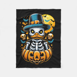 Spooky Rubber Duck Halloween Scary Halloween Duck Fleece Blanket