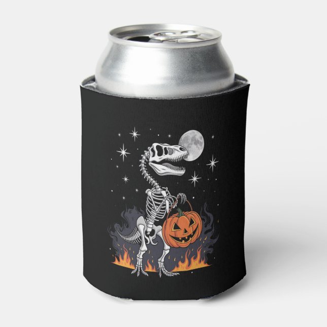 Spooky Saurus Halloween Dinosaur Can Cooler (Can Front)