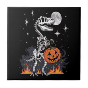 Spooky Saurus Halloween Dinosaur Ceramic Tile