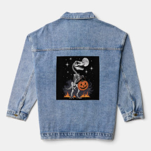 Spooky Saurus Halloween Dinosaur Denim Jacket