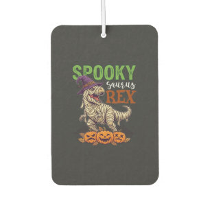Spooky Saurus Rex Mummy Dinosaur Witch Hat Pumpkin Car Air Freshener