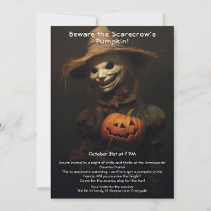 Spooky Scarecrow Halloween Party Invitation 