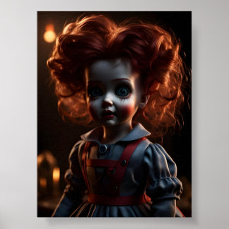 Spooky Scary Creepy Horror Halloween Themed Doll Poster