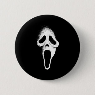 Spooky Scary Ghost Face Horror Party Mask Hallowee 6 Cm Round Badge