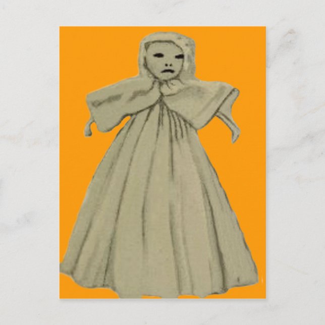 Spooky Scary Ghost Spirit Doll Child Postcard (Front)