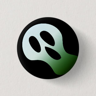 Spooky scary green alien ghost face Halloween 3 Cm Round Badge