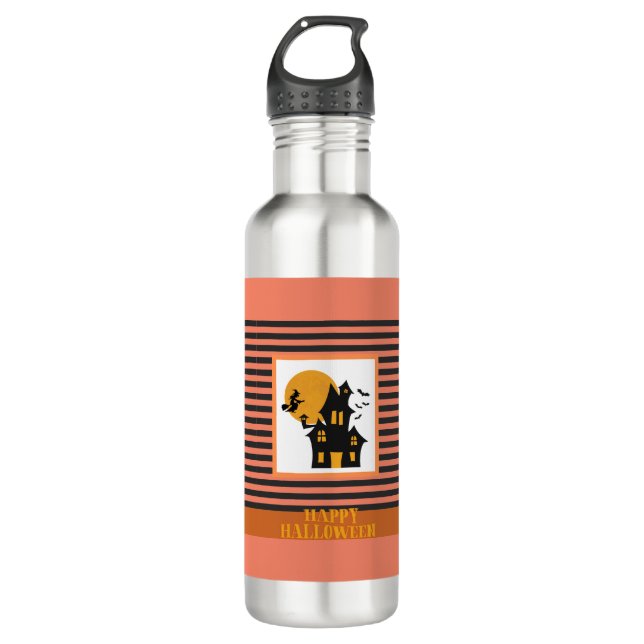 SPOOKY SCARY HALLOWEEN HAUNTED HOUSE HUMOR 710 ML WATER BOTTLE (Front)