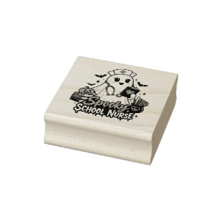 . Spooky School Nurse Rubber Stamp