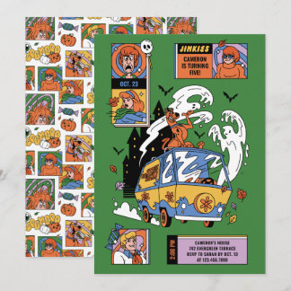 Spooky Scooby-Doo Mystery Machine Birthday Invitation