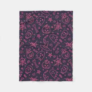Spooky Seamless Pattern B (Style: 1) Fleece Blanket