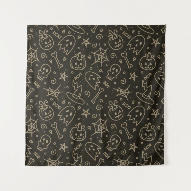 Spooky Seamless Pattern B (Style: 2) Tapestry (Front)