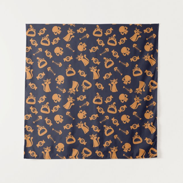 Spooky Seamless Pattern C (Style: 1) Tapestry (Front)