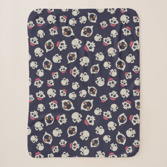 Spooky Seamless Pattern D (Style: 1) Sherpa Blanket (Front)