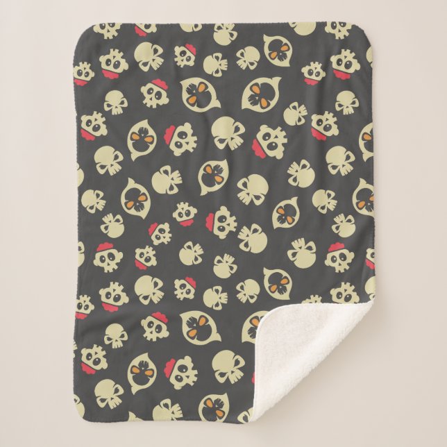 Spooky Seamless Pattern D (Style: 2) Sherpa Blanket (Front)