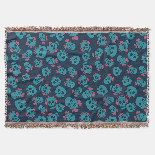 Spooky Seamless Pattern E (Style: 1) Throw Blanket (Front)