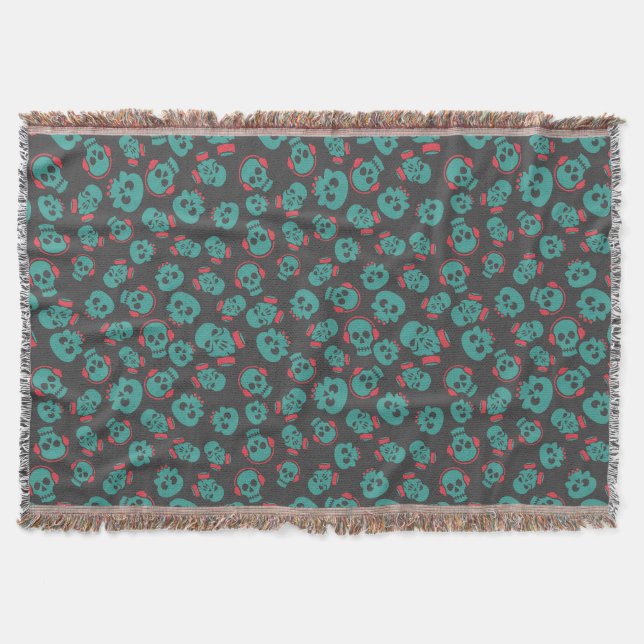 Spooky Seamless Pattern E (Style: 2) Throw Blanket (Front)