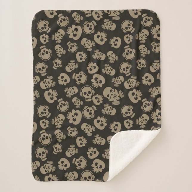 Spooky Seamless Pattern E (Style: 3) Sherpa Blanket (Front)