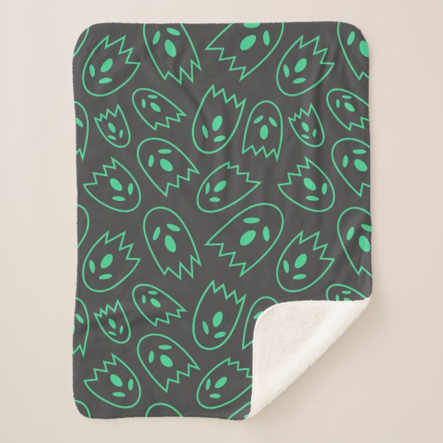 Spooky Seamless Pattern H (Style: 2) Sherpa Blanket (Front)