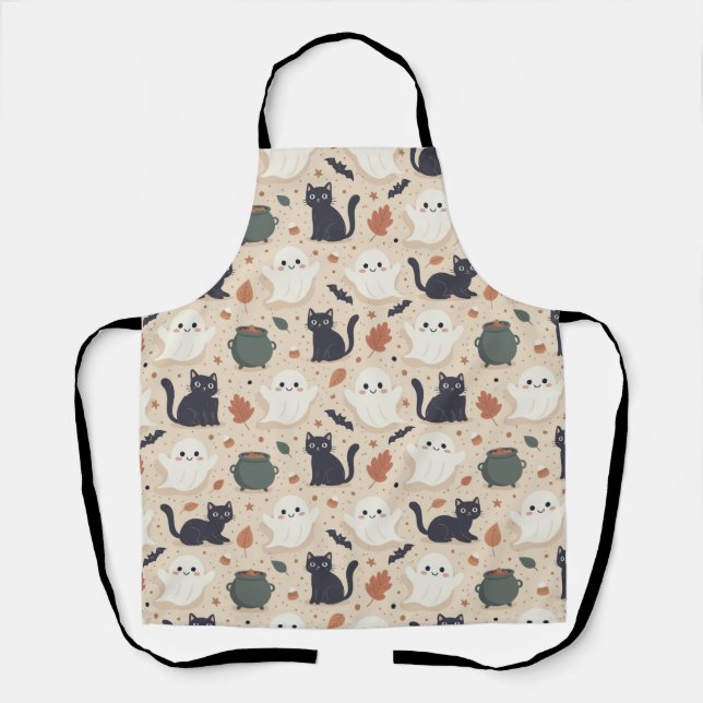 Spooky Seamless Pattern I (Style: 1) Apron (Front)