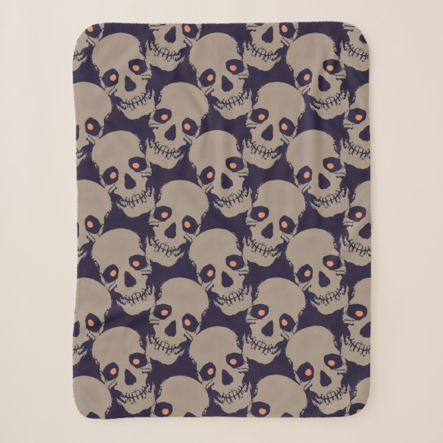 Spooky Seamless Pattern J (Style: 1) Sherpa Blanket (Front)