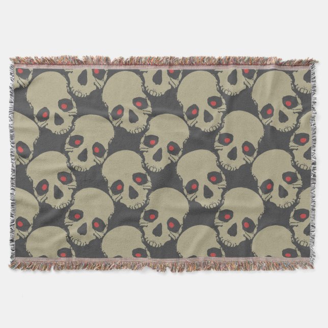 Spooky Seamless Pattern K (Style: 2) Throw Blanket (Front)