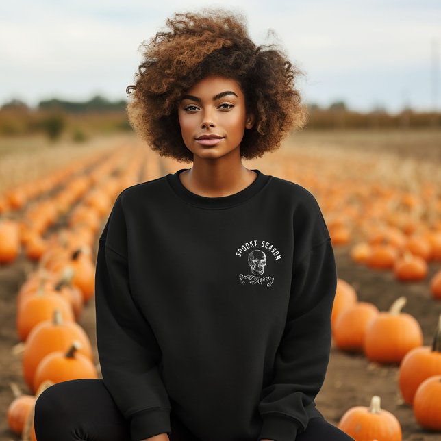 Spooky Season Black and White Skull Sweatshirt (Creator Uploaded)