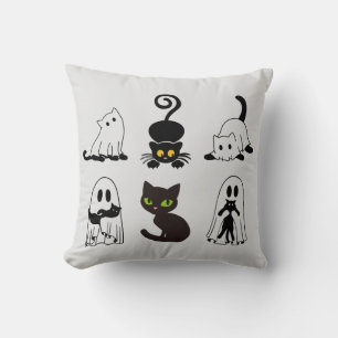 Spooky season Black Cat Halloween Cushion