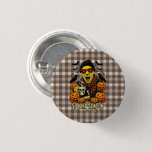Spooky Season Buffalo - Funny Zombie Halloween 3 Cm Round Badge
