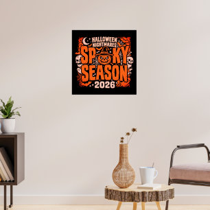 Spooky Season Crew Halloween Wall Art Retro Ghost