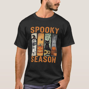Spooky Season � Cute Ghost, Black Cat, Pumpkin & H T-Shirt