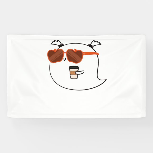 Spooky Season Cute Ghost Classic T-Shirt Banner (Horizontal)