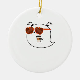 Spooky Season Cute Ghost Classic T-Shirt Ceramic Ornament