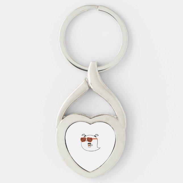 Spooky Season Cute Ghost Classic T-Shirt Key Ring (Front)