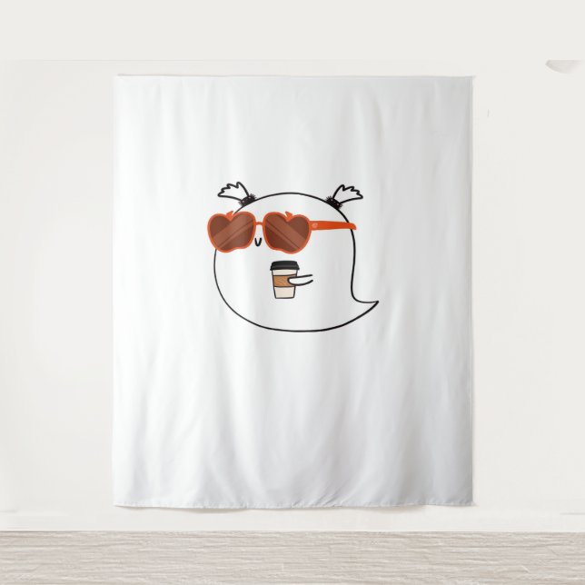 Spooky Season Cute Ghost Classic T-Shirt Tapestry (Front)